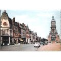 Lens, France - Place Jean-Jaures, church, old c...