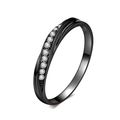 Dahlia Wedding Band AAA Stellux CZ & Black Gold