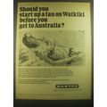 1967 Qantas Airlines Ad - Should you start up a tan on Waikiki