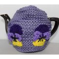 Hand Knitted 1 Cup Tea Cosy Decorated with Viol...