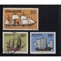 SINGAPORE Group 3 stamps inc $5 Ships series - ...