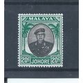 Johore stamps. 1949 20c black & green Sultan Si...