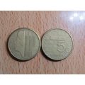 Netherlands 1989 5 Guilden Coin
