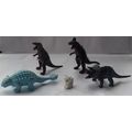 4 x DINOSAUR TOYS + SMALL DOG
