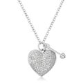 12 Ct Rhodium Heart and Arrow Pendant with CZ