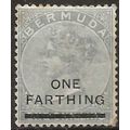 Bermuda 1901 SG30 1/4d on 1/- Dark Grey Mounted...