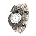 Bracelet Watch - Rhinestone Kitty - Smoke Black...