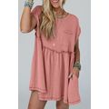 Dusty Pink Corded Knit Textured Patched Pocket ...