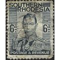 SOUTHERN RHODESIA, George VI, blue 1937, 6d, #3