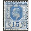 Ceylon 1904 SG283 15c Blue Mounted Mint . ..