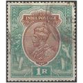 India 1913 SG186 1 Rupee Brown & Grey Fine Used...