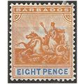 Barbados 1905 SG142 8d Orange & Ultramarine Wmk...