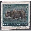 India, 1962-63 15np Rhino, SG 460 (Scott #362),...