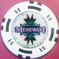 Meskwaki. $1 Casino Chip.Tama, IA. W87.