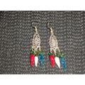 Small lightweight handmade red white blue glass...