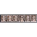 GB 2014 QE2 6 x £1 Bistre Brown security Machin...