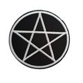 Iron On Patch Pentagram Sew Embroidered 6 cm x ...