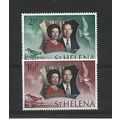 St Helena.1972 Silver Royal Wedding set of 2.Un...