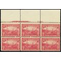 372, Mint NH 2¢ Top Plate Block of Six Stamps S...