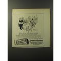 1953 American Express Travelers Cheques Ad - Cartoon by Tom Henderson