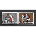 Gibraltar.1971 Christmas set of 2.Mounted Mint....