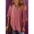 Clay One Shoulder Half Sleeve Oversized Tunic T...