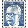 GERMANY, Dr Gustav Heinemann, blue 1971, 50pf, #2