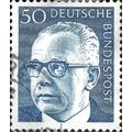 GERMANY, Dr Gustav Heinemann, blue 1971, 50pf, #4