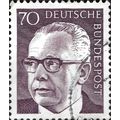 GERMANY, Dr Gustav Heinemann, violet 1971, 70pf...