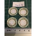 4 Floral Card Plates set 9 - 1:12th Dolls House...