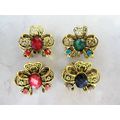 small mini metal bow shaped jeweled antique sty...