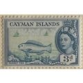 Cayman Islands QEII 1955 3d Green & Blue Parrot...