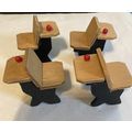 Dollhouse Miniature Schoolroom Desks -4-NEW
