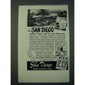 1948 San Diego Tourism Ad - Summer Lingers Just for You