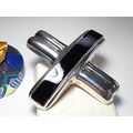 Estate Large in layed Onyx "X" Sterling Silver ...