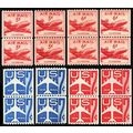 C37//C61, MNH Group of 8 Airmail Coil Prs * Lin...