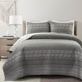 Full/Queen Scandinavian Dark Grey Chevron Rever...