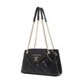 Genuine Leather Women Shoulder Bag Black