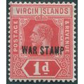 British Virgin Islands 1919 1d scarlet War Tax ...