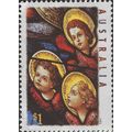 AUSTRALIA, CHRISTMAS, Stained glass, Three Angels, black 1995, $1