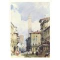 Art postcard Bologna: the Leaning Towers, by Ri...