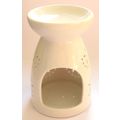 Cream Ceramic Oil Burner with Filagree Pattern ...