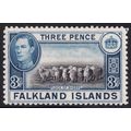 Falkland Islands KGVI 1938-50 3d Black Blue SG1...