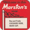BEER MAT - MARSTONS BREWERY - CHESIRE VIEW, MOW...