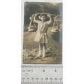 1911 postcard - Girl Holding Up Baskets Of Flowers