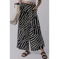 Black Zebra Striped Summer Wide Leg Pants