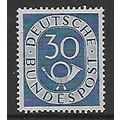 GERMANY REPUBLIC 1951 NUMERAL AND POSTHORN 30pf...