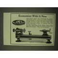 1922 B.C. Ames Bench Lathes Ad - Economize With It