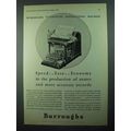 1931 Burroughs Typewriter Bookkeeping Machine Ad
