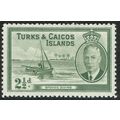 Turks & Caicos 1950 Definitive Issue 2 ½d Grey ...